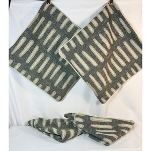 NEW Living Spaces Greer Sofa Pillow Covers Black Cream 20x20 Set of 4 Modern